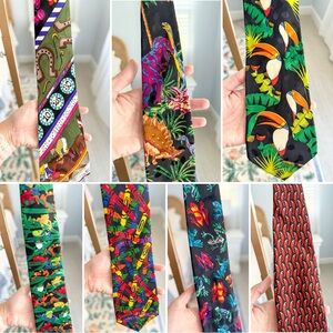 Lot of Seven Vintage 90s Novelty Ties